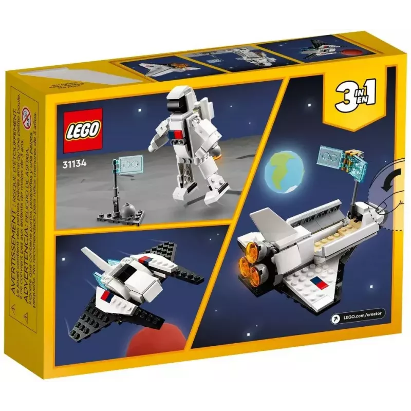 LEGO Creator 3-in-1 kosminio laivo kūrimo rinkinys 31134 — 144 dalys, skirtos 6 metų ir vyresniems, 160×120×60 mm