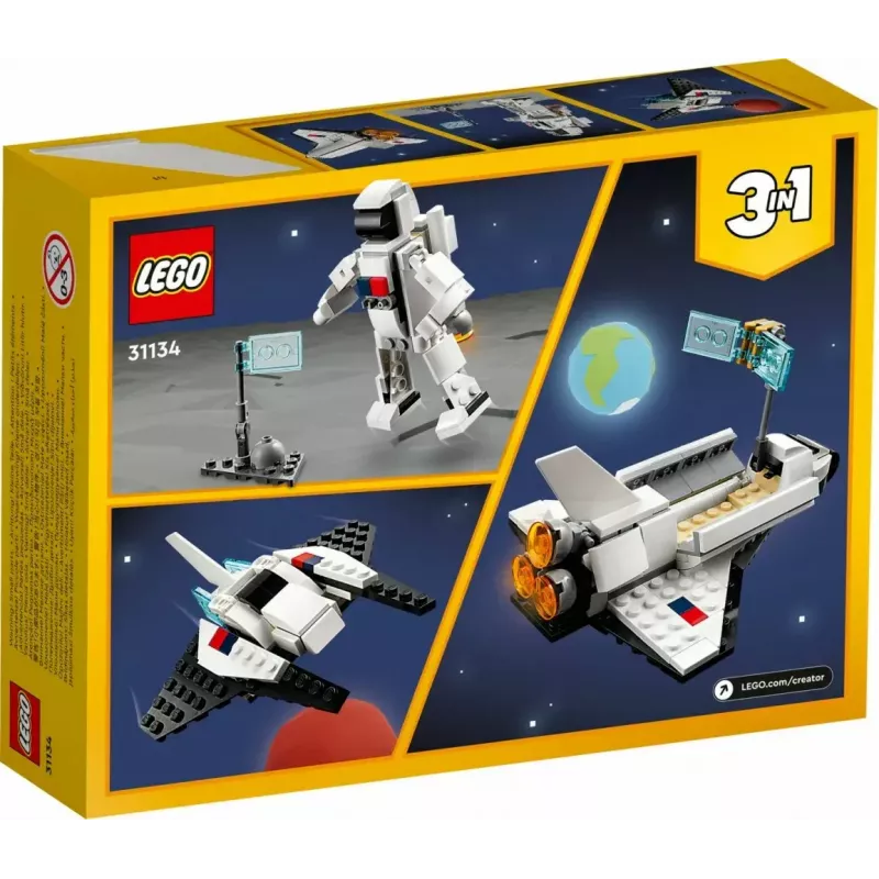 LEGO Creator 3-in-1 kosminio laivo kūrimo rinkinys 31134 — 144 dalys, skirtos 6 metų ir vyresniems, 160×120×60 mm