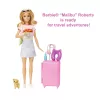 Barbie Dreamhouse Adventures lėlė ir aksesuarai, „Malibu“ kelionių rinkinys su šuniuku ir 10+ detalių, įskaitant veikiantį lagaminą