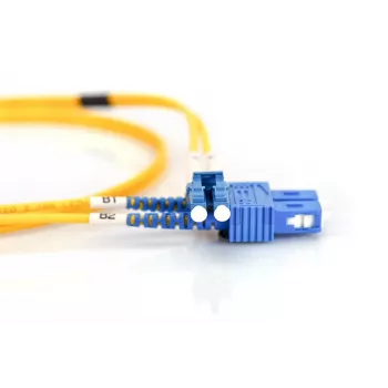 DIGITUS Fiber Optic Patch Cord, LC to SC OS2, Singlemode 09/125 µ, Duplex, Ilgis 1 m