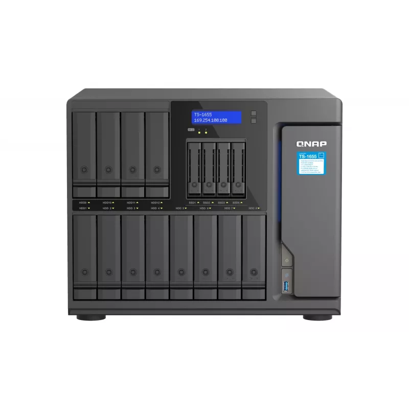 QNAP TS-1655 NAS bokštinis Intel Atom® C5125 8 GB DDR4 0 TB QNAP Turbo System juodos spalvos