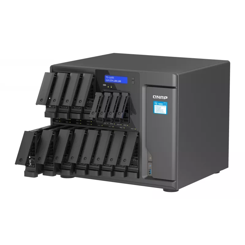 QNAP TS-1655 NAS bokštinis Intel Atom® C5125 8 GB DDR4 0 TB QNAP Turbo System juodos spalvos