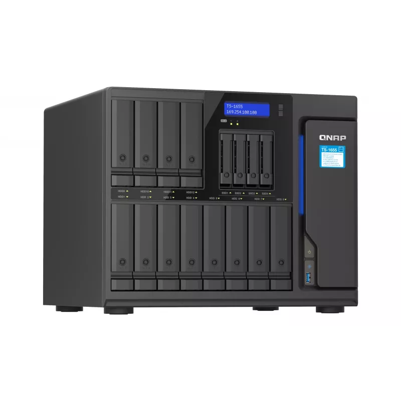 QNAP TS-1655 NAS bokštinis Intel Atom® C5125 8 GB DDR4 0 TB QNAP Turbo System juodos spalvos
