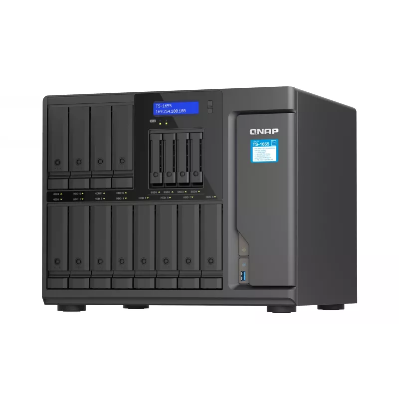 QNAP TS-1655 NAS bokštinis Intel Atom® C5125 8 GB DDR4 0 TB QNAP Turbo System juodos spalvos
