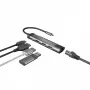 USB šakotuvas NATEC Fowler Go USB 3.2 Gen 1 Type-C nerūdijantis plienas, 100W PD, HDMI, Ethernet, kortelių skaitytuvas