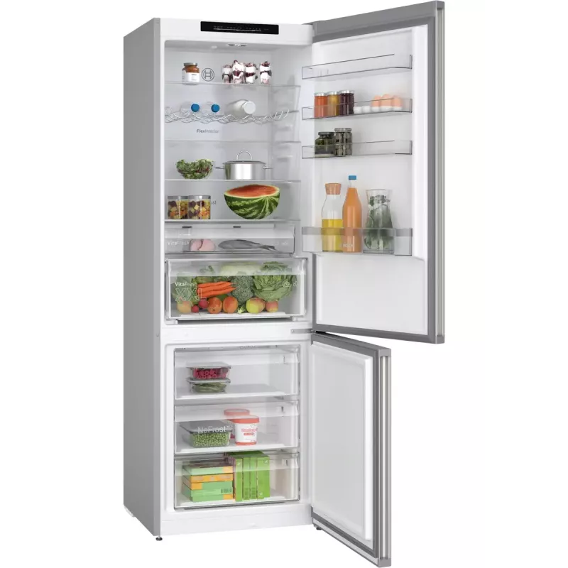 Šaldytuvas-šaldiklis Bosch Serie 4 KGN492IDF, laisvai pastatomas, 440 L (311 L šaldytuvas / 129 L šaldiklis), nerūdijantis plienas, D energijos klasė