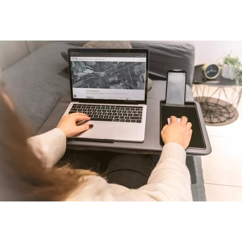 DIGITUS nešiojamojo kompiuterio stalas iki 17 colių mobilus lizdas, pelės kilimėlis