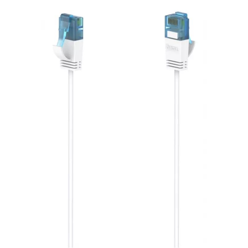 Hama Flexi-plonas tinklo kabelis, baltas, 0,75 m, Cat6a U/UTP, RJ-45, 10000 Mbit/s