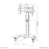 Neomounts FL50S-825BL1 TV vežimėlis 37-75 coliai - TÜV, Juoda, Stacionarus grindų stovas, Plienas, 70 kg, 94 cm (37 coliai), 190,5 cm (75 coliai)