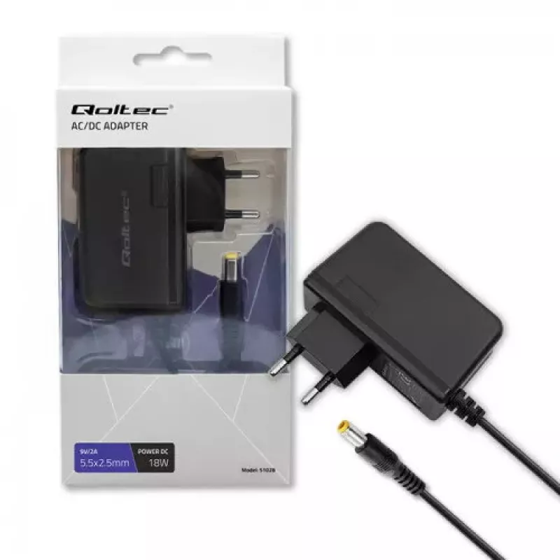Vidaus maitinimo adapteris Qoltec 51028 18W juodas 220-240V