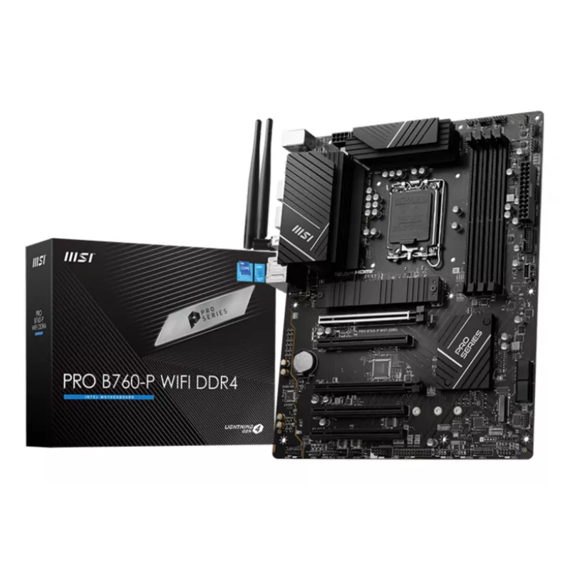 MSI PRO B760-P WIFI DDR4 pagrindinė plokštė LGA 1700 ATX