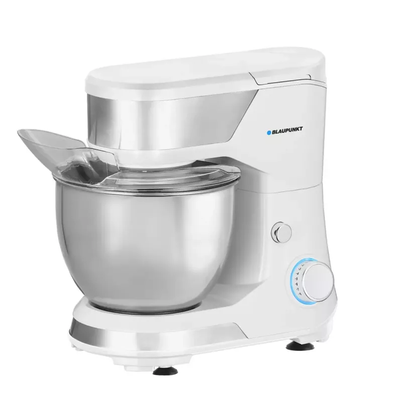 Stovas maišytuvui BLAUPUNKT SMM501 — 5 L nerūdijančio plieno dubuo, 1000 W, pakreipiama galva, sukamasis valdymas, balta