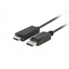 DisplayPort į HDMI kabelis LANBERG CA-DPHD-11CC-0050-BK, DisplayPort 1.1 (kištukas) į HDMI (kištukas), 5 m, 1080p, 60 Hz