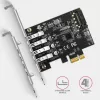 “Axagon PCEU-43RS” PCIe plokštė - 4x USB 5 Gbps prievadas, dvigubas maitinimas, “Renesas PD720201”, SP ir LP