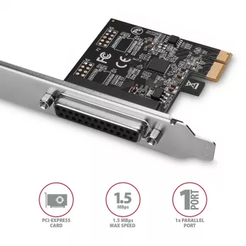 Axagon PCEA-P1N PCIe - 1 lygiagretaus prievado adapteris su SP ir LP