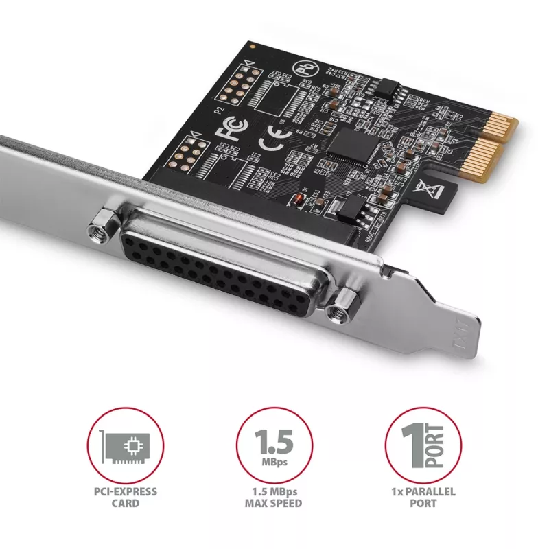 Axagon PCEA-P1N PCIe - 1 lygiagretaus prievado adapteris su SP ir LP
