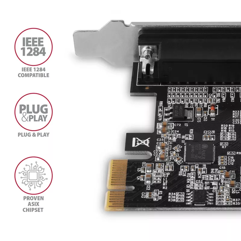 Axagon PCEA-P1N PCIe - 1 lygiagretaus prievado adapteris su SP ir LP