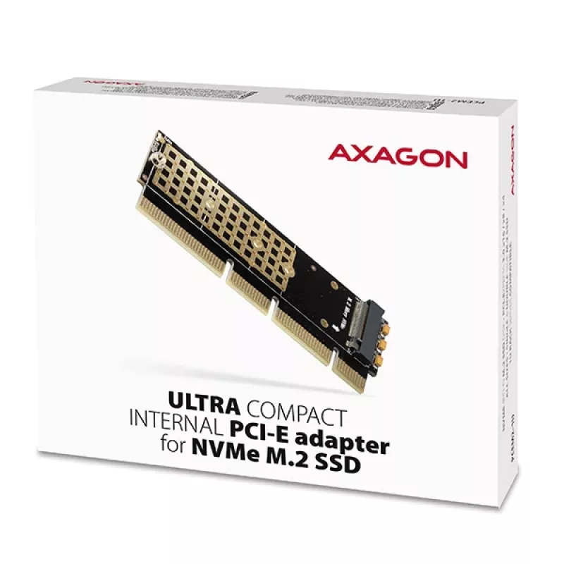 Axagon PCEM2-1U PCIe x16/x8/x4 - M.2 NVMe M-key lizdo adapteris 1U