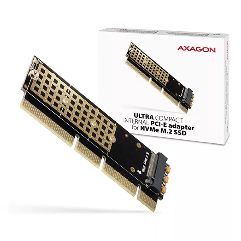 Axagon PCEM2-1U PCIe x16/x8/x4 - M.2 NVMe M-key lizdo adapteris 1U