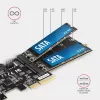 Axagon PCES-SA4M2 PCIe valdiklis 2x vidinis SATA 6G prievadas + M.2 B-key sąsajos kortelės / adapteris M.2, SATA