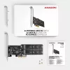 Axagon PCES-SA4M2 PCIe valdiklis 2x vidinis SATA 6G prievadas + M.2 B-key sąsajos kortelės / adapteris M.2, SATA