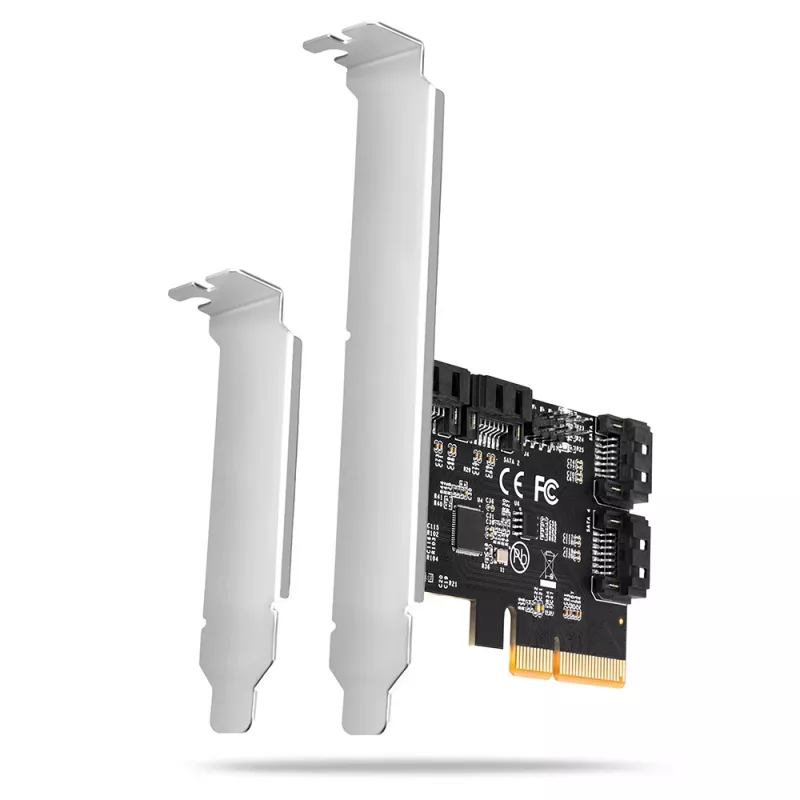„Axagon PCES-SA4X4“ PCIe valdiklis – 4 vidinės SATA 6G prievadai, ASM1164, SP ir LP