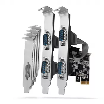 Axagon PCEA-S4N PCIe - 4x nuosekliojo prievado 250 kbps adapteris su SP ir LP laikikliais