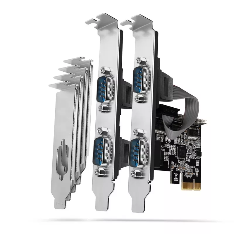 Axagon PCEA-S4N PCIe - 4x nuosekliojo prievado 250 kbps adapteris su SP ir LP laikikliais