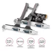 Axagon PCEA-S4N PCIe - 4x nuosekliojo prievado 250 kbps adapteris su SP ir LP laikikliais