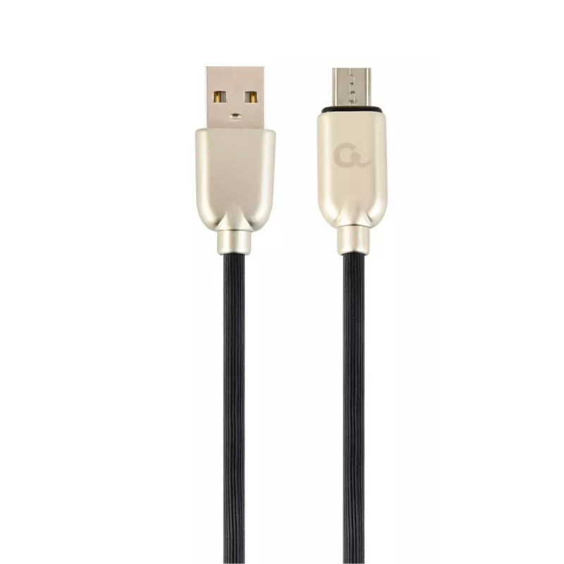 GEMBIRD Premium Rubber Micro-USB įkrovimo ir duomenų laidas 2 m – juodas
