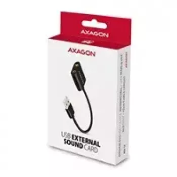 Išorinis USB garso adapteris AXAGON ADA-12 su 1x 3,5 mm lizdu ausinėms ir mikrofonui