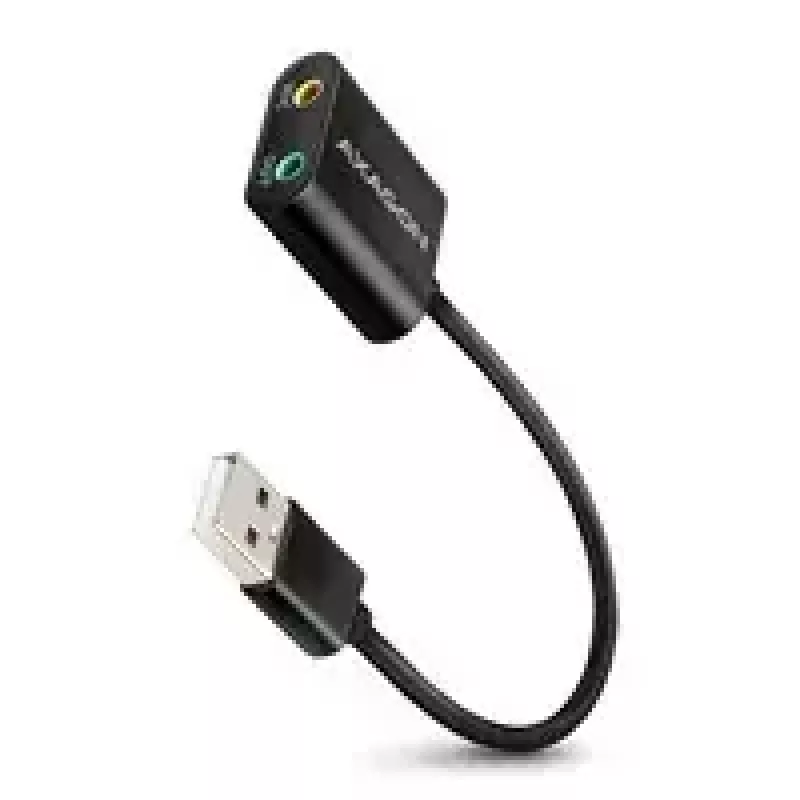 Išorinis USB garso adapteris AXAGON ADA-12 su 1x 3,5 mm lizdu ausinėms ir mikrofonui