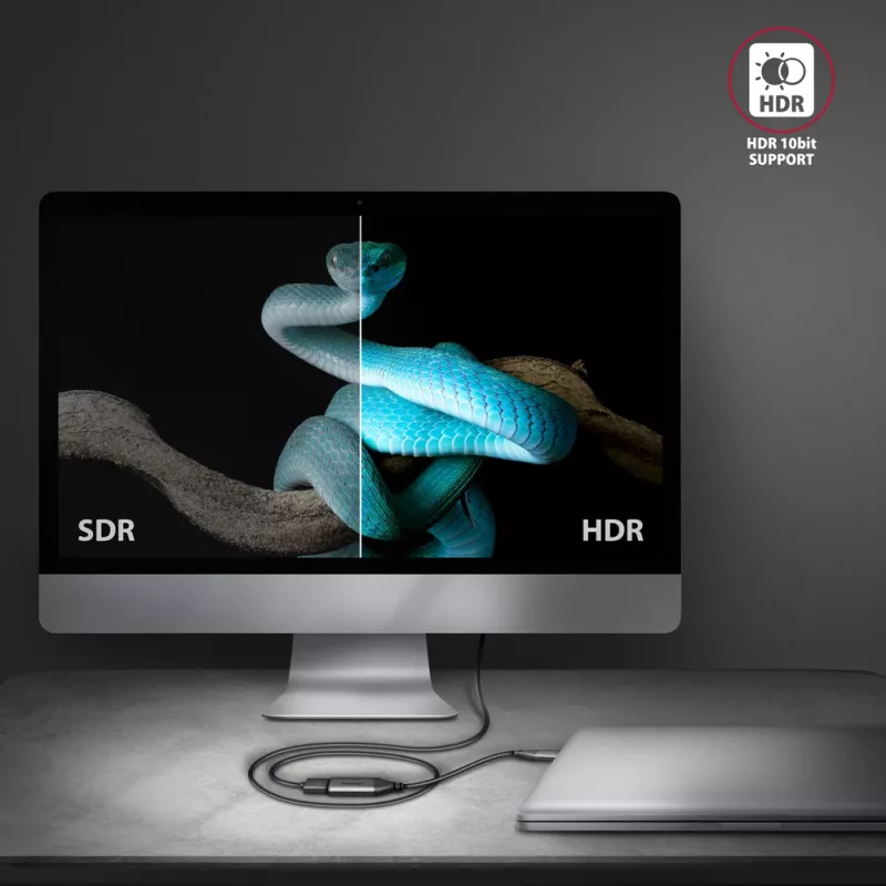 Axagon RVC-HI2M USB-C -> HDMI 2.0a adapteris 4K/60Hz HDR10