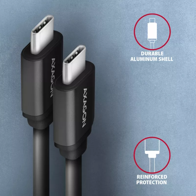 Axagon BUCM-CM10TB TWISTER USB-C <> USB-C laidas 0,6 m
