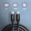 USB laidas Axagon BUCM-CM20AB 2m USB C juodas