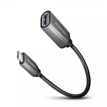 Axagon RUCM-AFAC kabelio adapteris USB-C (V) -> USB-A (M), 20cm, USB 3.2 Gen 1, 3A, ALU