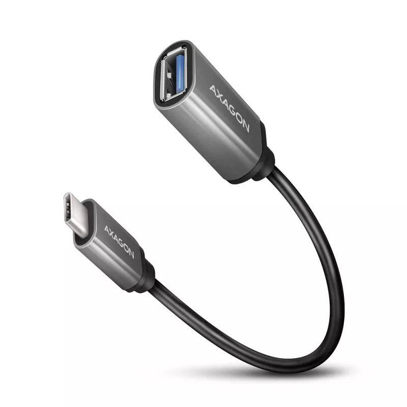 Axagon RUCM-AFAC kabelio adapteris USB-C (V) -> USB-A (M), 20cm, USB 3.2 Gen 1, 3A, ALU