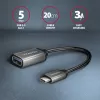 Axagon RUCM-AFAC kabelio adapteris USB-C (V) -> USB-A (M), 20cm, USB 3.2 Gen 1, 3A, ALU