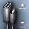 Axagon RUCM-AFAC kabelio adapteris USB-C (V) -> USB-A (M), 20cm, USB 3.2 Gen 1, 3A, ALU