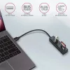 Axagon HMA-CR3A Metalinis USB 3.2 Gen 1 kelių prievadų centras su trimis USB prievadais ir kortelių skaitytuvu