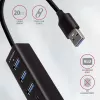 Axagon HMA-CR3A Metalinis USB 3.2 Gen 1 kelių prievadų centras su trimis USB prievadais ir kortelių skaitytuvu