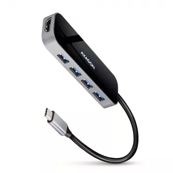 Axagon HMC-6H4A USB 3.2 Gen 1 centrinė stotelė, 4x USB-A, HDMI 4k/30Hz, PD 100W, 20 cm USB-C laidas