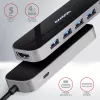 Axagon HMC-6H4A USB 3.2 Gen 1 centrinė stotelė, 4x USB-A, HDMI 4k/30Hz, PD 100W, 20 cm USB-C laidas
