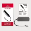 Axagon HMC-6H4A USB 3.2 Gen 1 centrinė stotelė, 4x USB-A, HDMI 4k/30Hz, PD 100W, 20 cm USB-C laidas