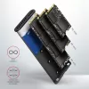 Axagon EEM2-SB2 Išorinis USB-C 3.2 Gen 2 metalinis dėklas M.2 NVMe ir SATA SSD diskams. Be varžtų