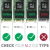 Axagon EEM2-SB2 Išorinis USB-C 3.2 Gen 2 metalinis dėklas M.2 NVMe ir SATA SSD diskams. Be varžtų