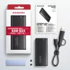 Axagon EEM2-SB2 Išorinis USB-C 3.2 Gen 2 metalinis dėklas M.2 NVMe ir SATA SSD diskams. Be varžtų