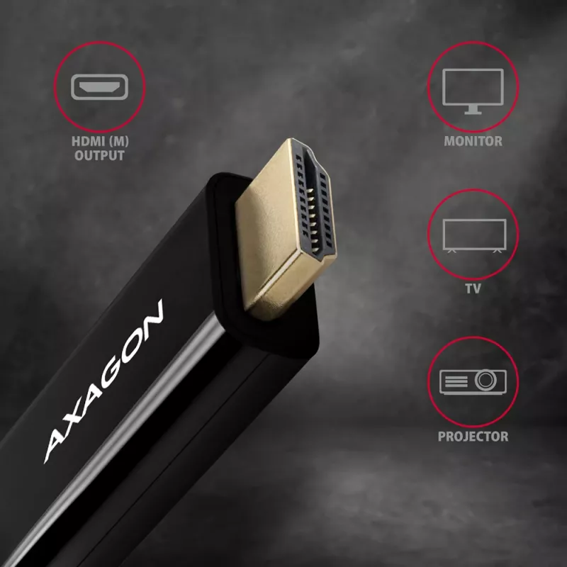 Axagon RVDM-HI14C2 Mini DisplayPort į HDMI adapterio kabelis 4K 30Hz 1,8m