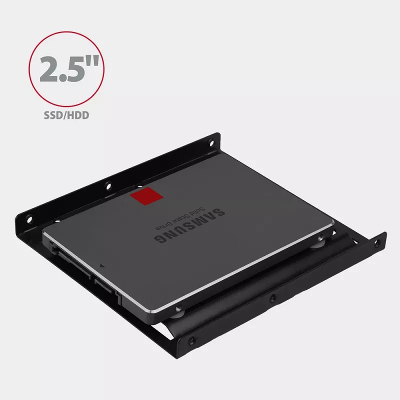 Axagon RHD-125B tvirtinimo rėmas 1x 2.5 colio diskui į 3.5 colio lizdą - juodas metalinis