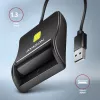 Axagon CRE-SM3N USB-A Smart kortelių / asmens tapatybės kortelių plokščiasis skaitytuvas, USB 2.0, 1,3 m, juoda, 57 g